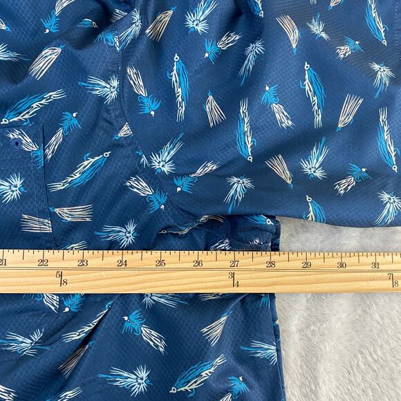 Columbia PFG Mens Fishing Super Slack Tide Camp Shirt 3XT Blue Lure Print NWT - Picture 7 of 12